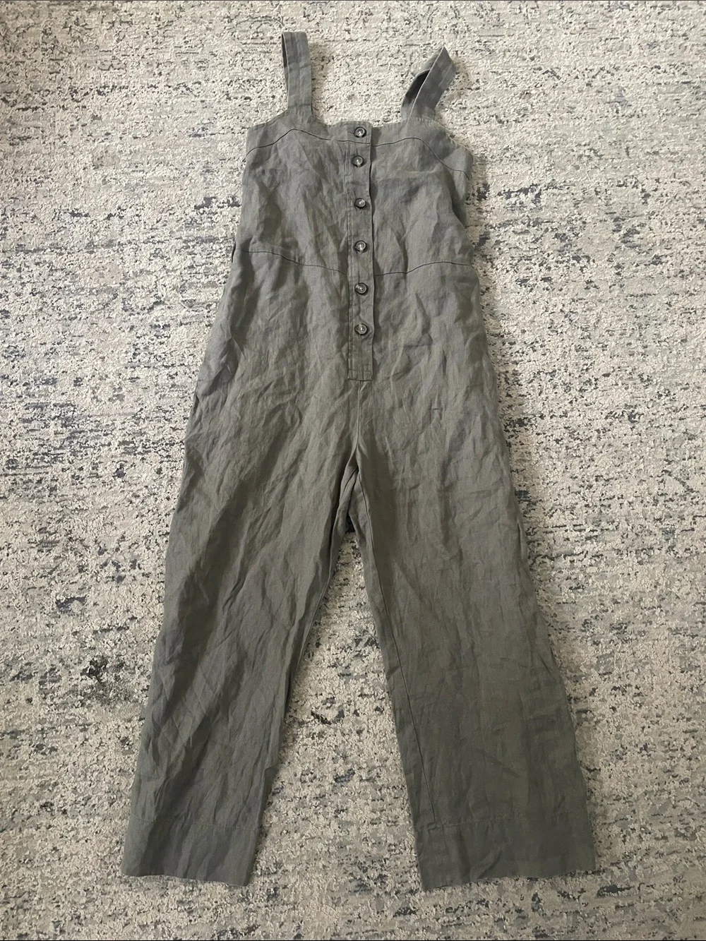 Everlane Olive Green The Picnic Linen Jumpsuit